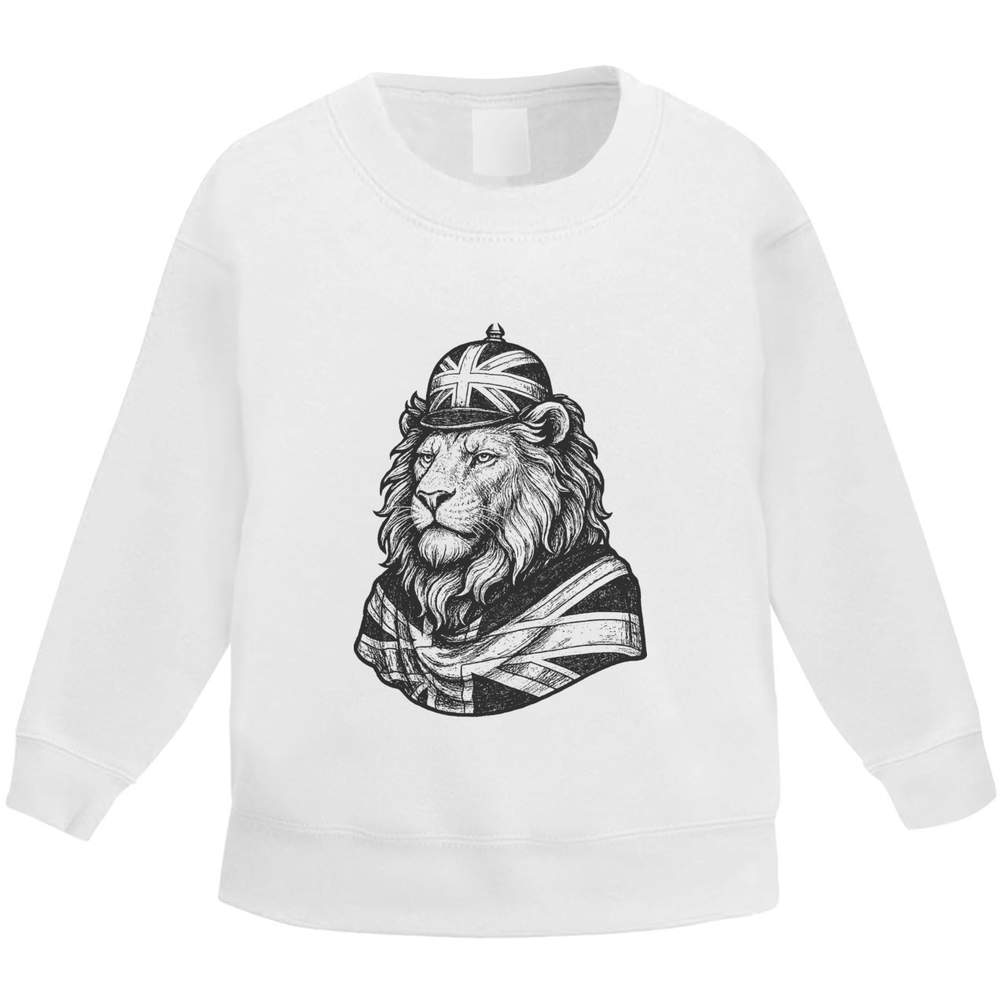 'British Lion with Union Jack' Kid's Sweatshirt / Sweater / Jumper (KW057104)