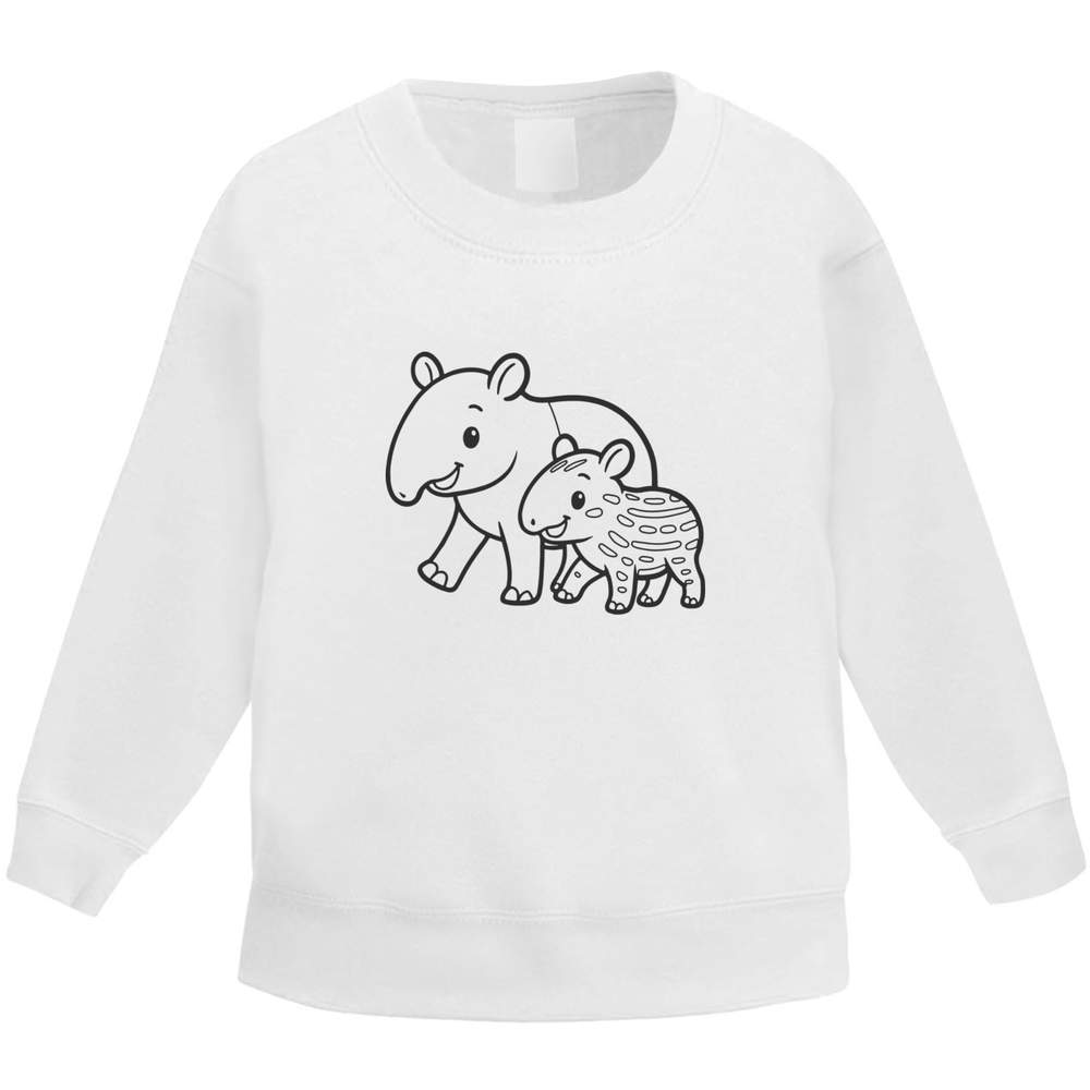 'Tapir Mother & Baby' Kid's Sweatshirt / Sweater / Jumper (KW057447)