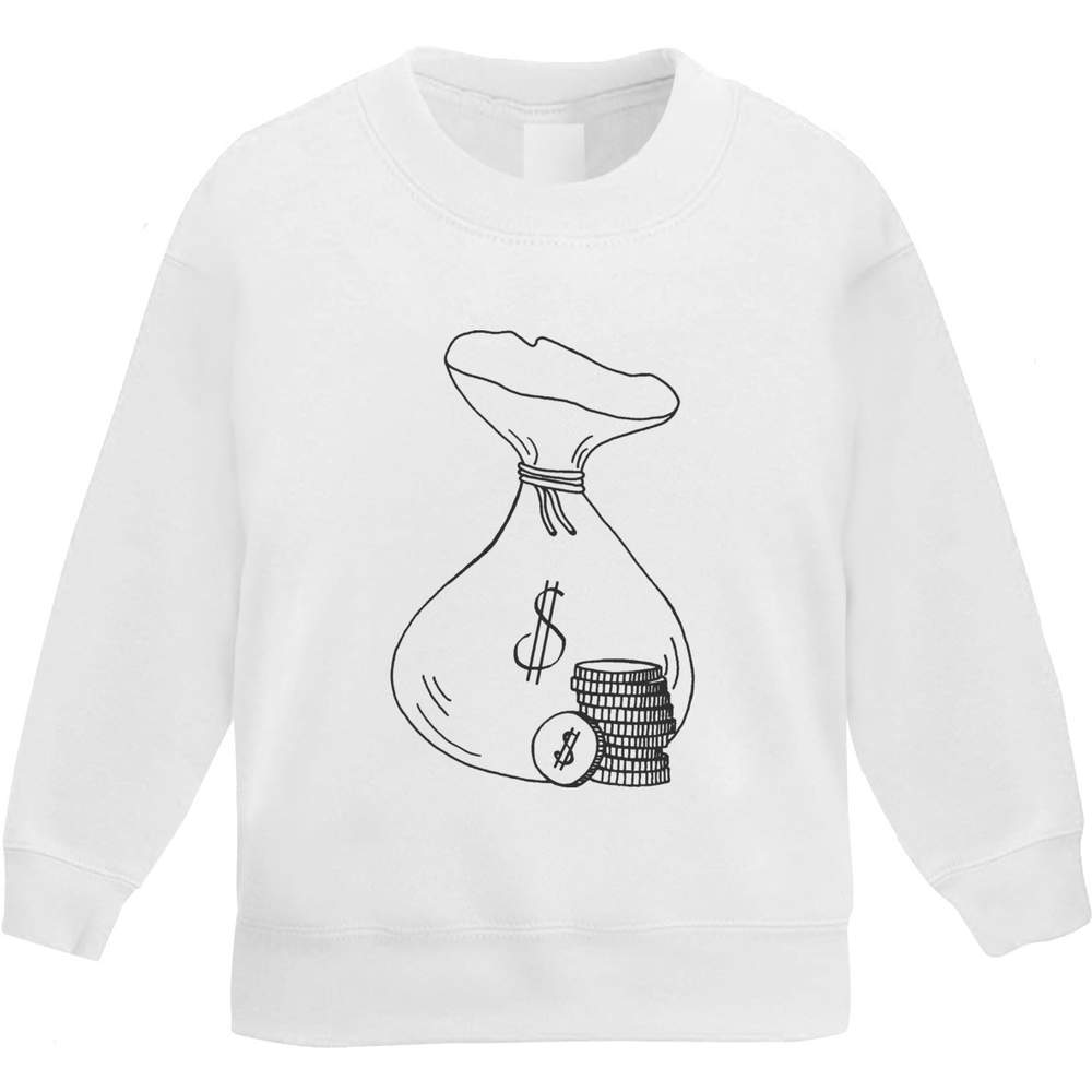 'Dollar Money Bag & Coins' Kid's Sweatshirt / Jumper (5-6 Years) (KW00073874)