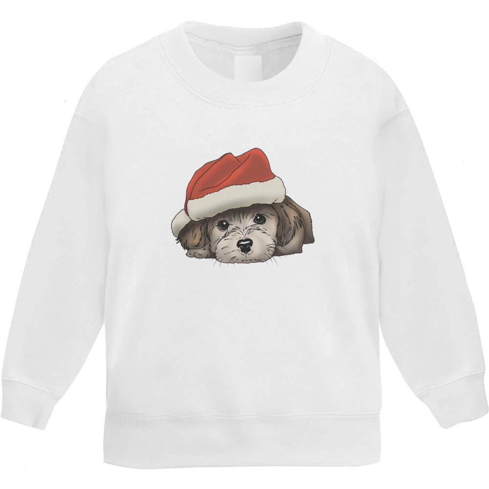 'Christmas Havanese Puppy' Kid's Sweatshirt / Jumper (5-6 Years) (KW00077534)