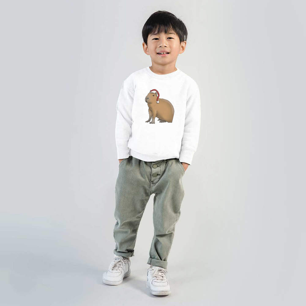'Christmas Capybara' Kid's Sweatshirt / Sweater / Jumper (KW036639) - Picture 6 of 14