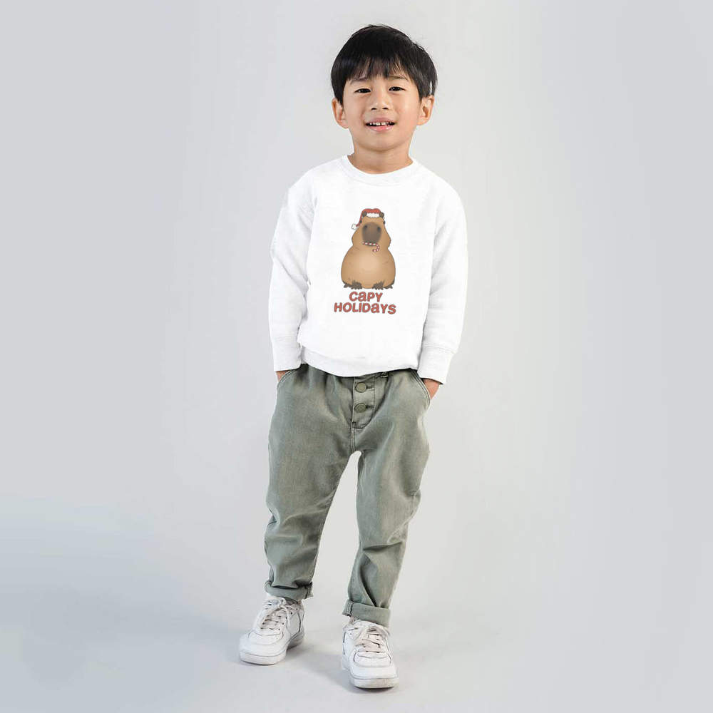 'Capybara Christmas Greeting' Kid's Sweatshirt / Sweater / Jumper (KW041927) - Picture 6 of 14