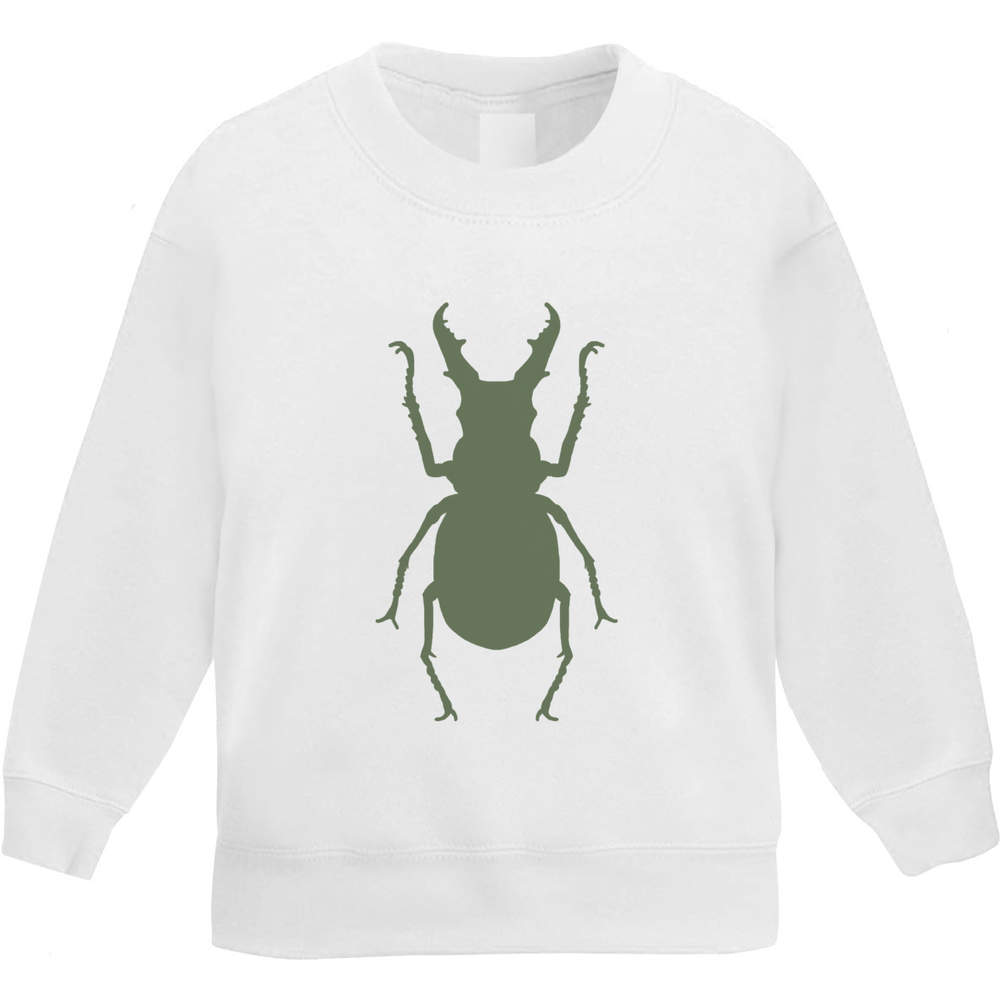 'Botanical Green Beetle' Kid's Sweatshirt / Jumper (5-6 Years) (KW00161661)