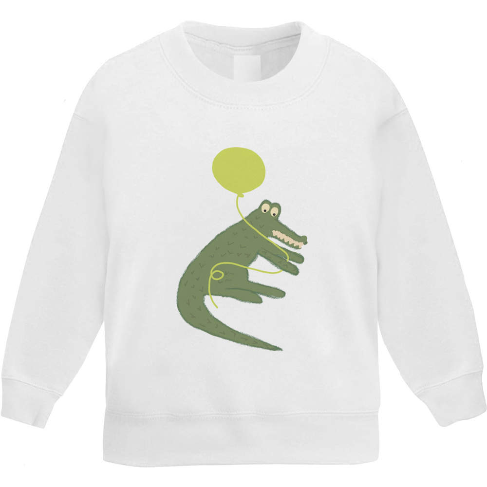 'Crocodile With A Balloon' Kid's Sweatshirt / Jumper (5-6 Years) (KW00174633)