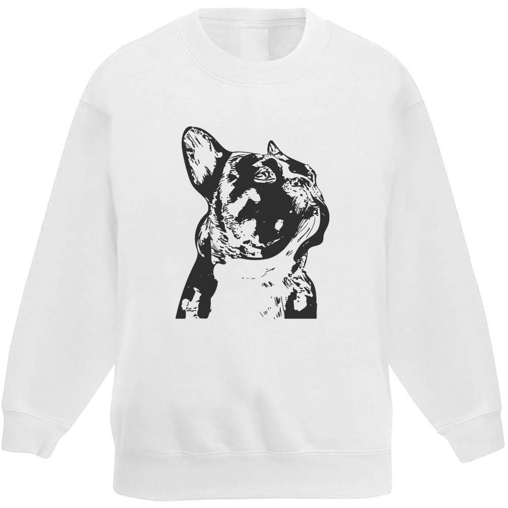 'French Bulldog' Kid's Sweatshirt / Jumper (7-8 Years) (KW00021207)