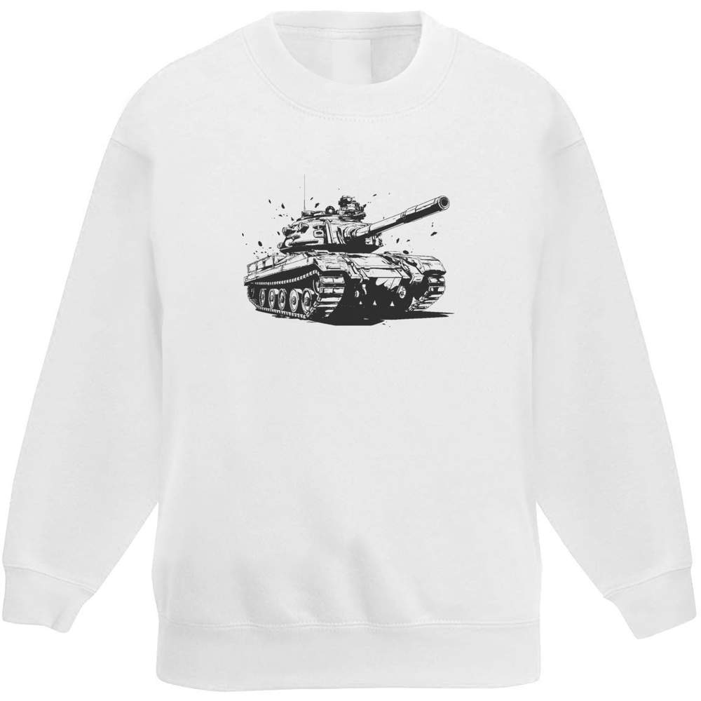 'Army tank' Kid's Sweatshirt / Jumper (7-8 Years) (KW00127486)