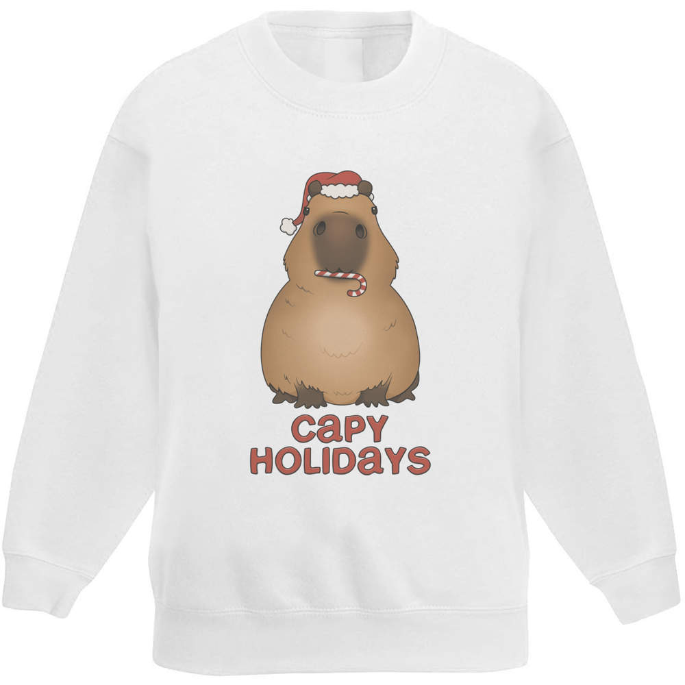'Capybara Christmas Greeting' Kid's Sweatshirt / Sweater / Jumper (KW041927) - Picture 7 of 14