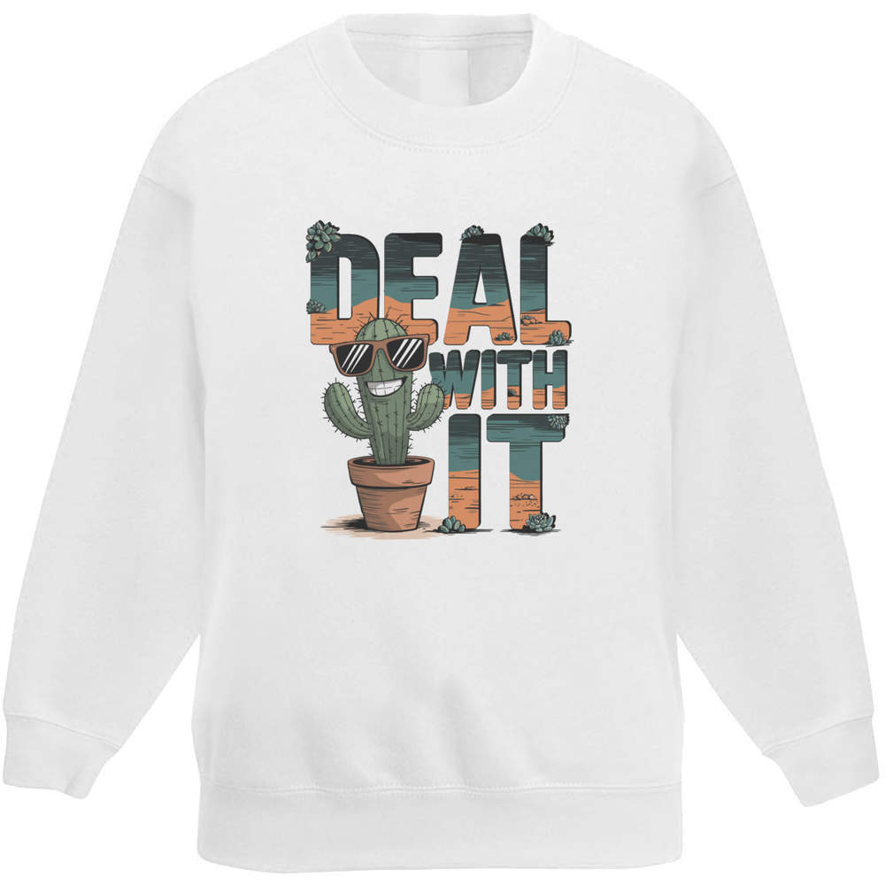 'Deal With It' Kid's Sweatshirt / Sweater / Jumper (KW052535)