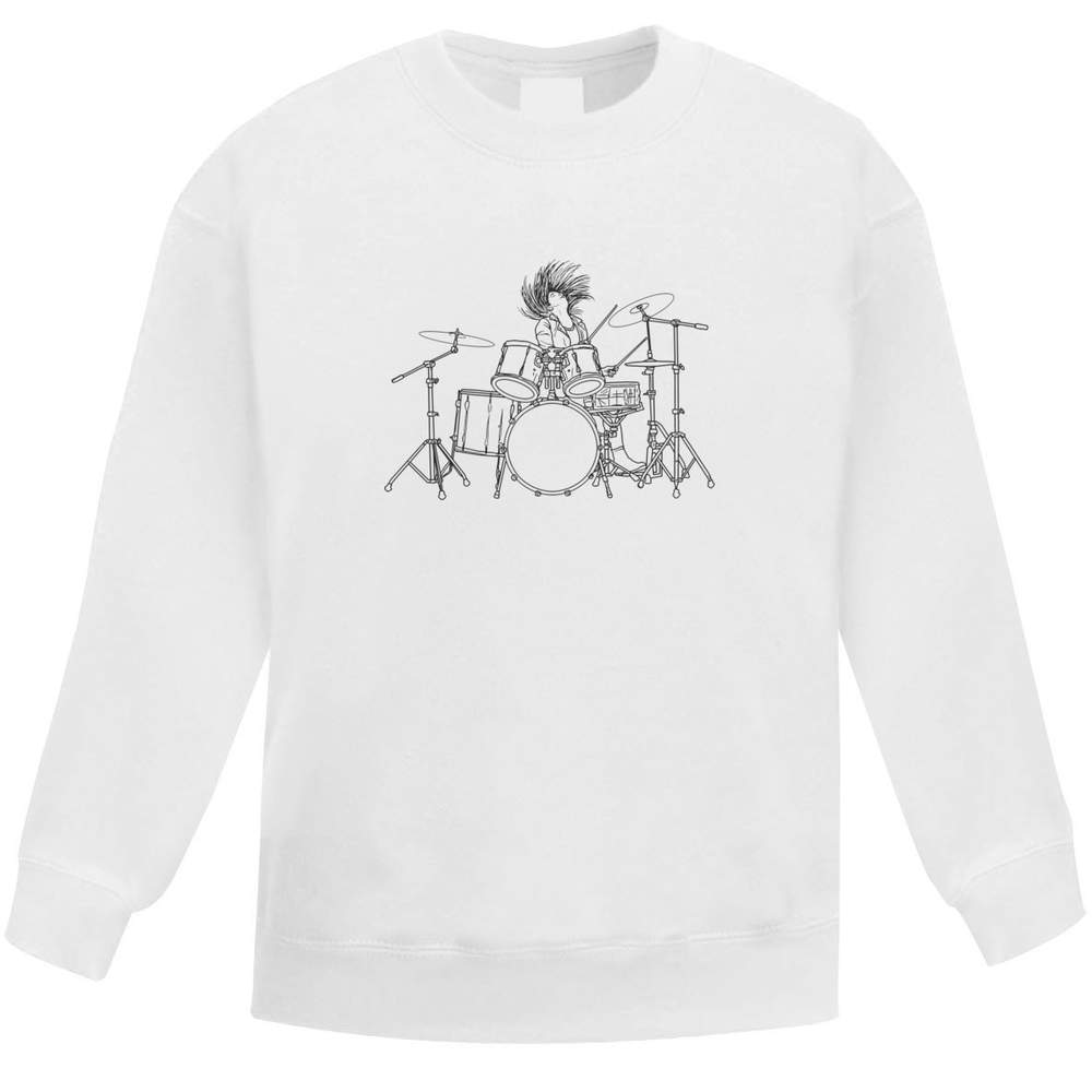 'Rock Drummer' Kid's Sweatshirt / Jumper (9-11 Years) (KW00071818)