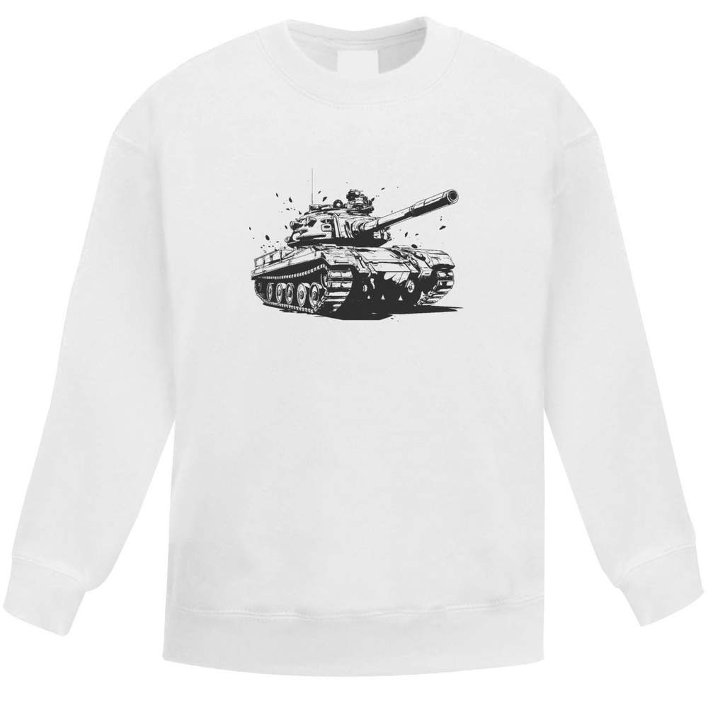 'Army tank' Kid's Sweatshirt / Jumper (9-11 Years) (KW00127487)