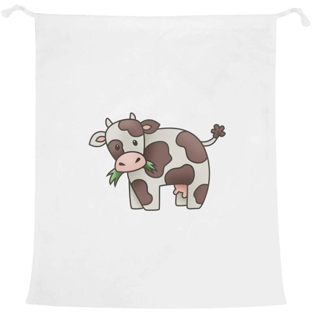 'Brown Cow Eating Grass' Laundry / Washing / Storage Bag (LB00009514)