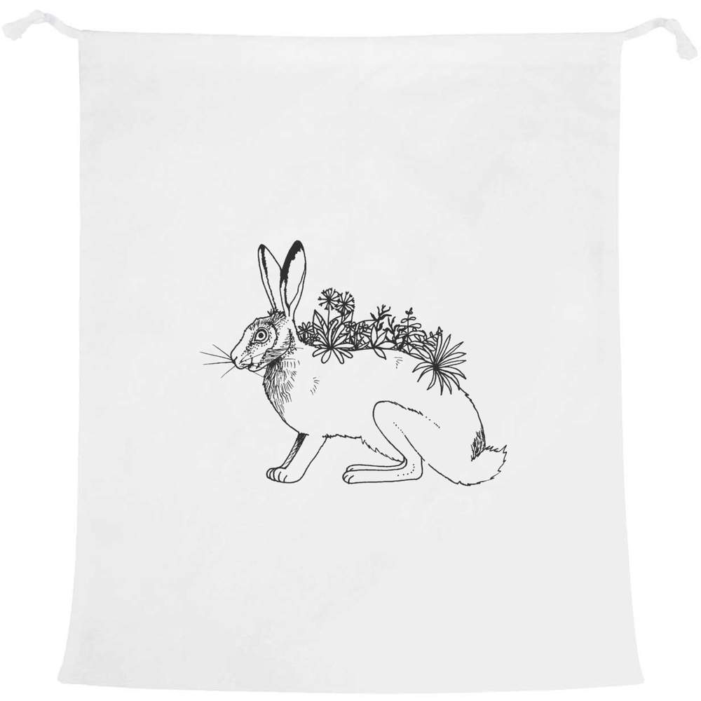 'Floral Hare' Laundry / Washing / Storage Bag (LB00009646)