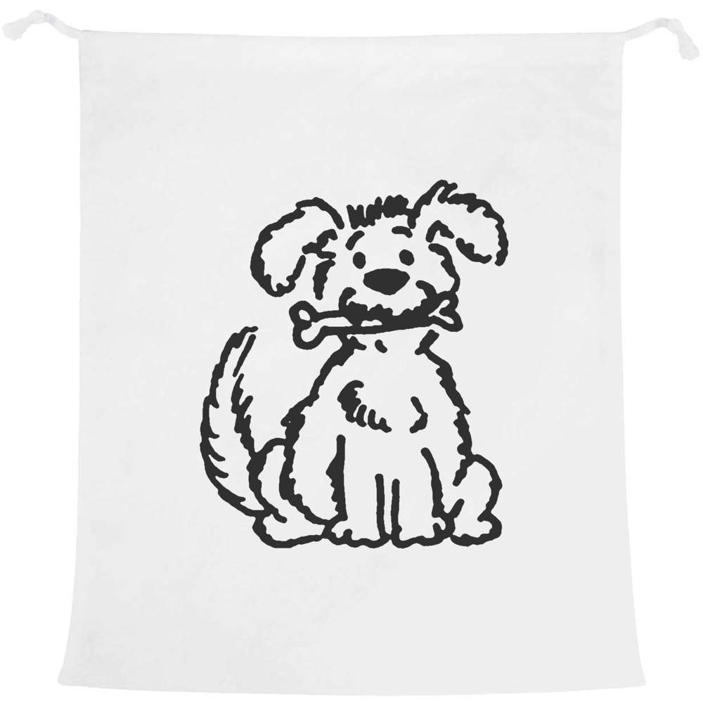 'Dog With Bone' Laundry / Washing / Storage Bag (LB00011978)