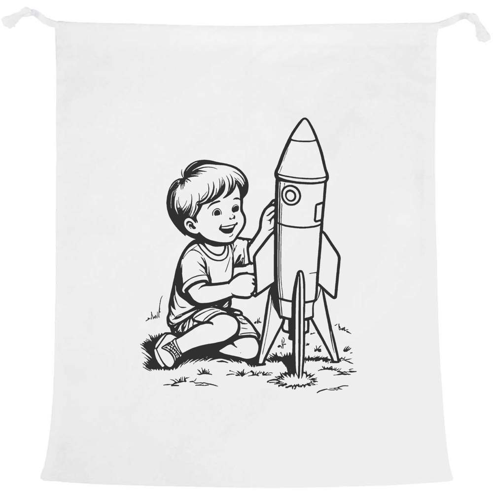 'Boy Playing With Model Rocket' Laundry / Washing / Storage Bag (LB00029756)