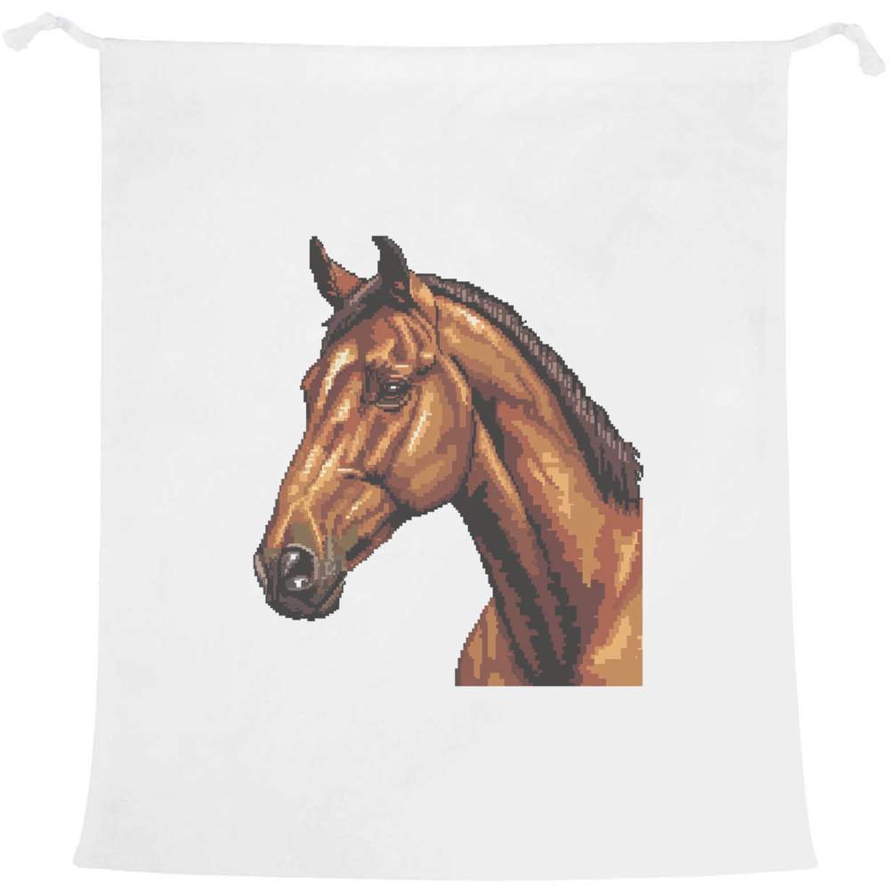 'Horse Portrait Pixel Art' Laundry / Washing / Storage Bag (LB00030567)