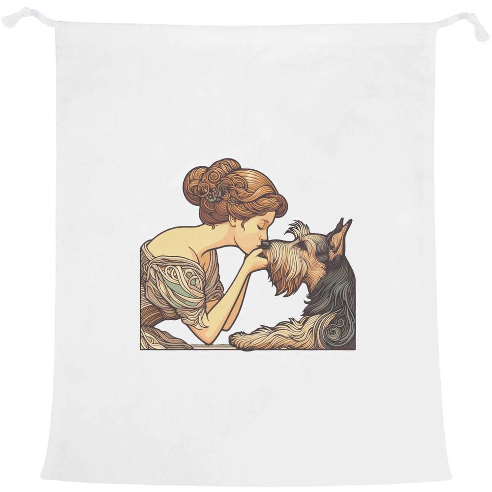 'Girl With A Terrier Dog' Laundry / Washing / Storage Bag (LB00034987)