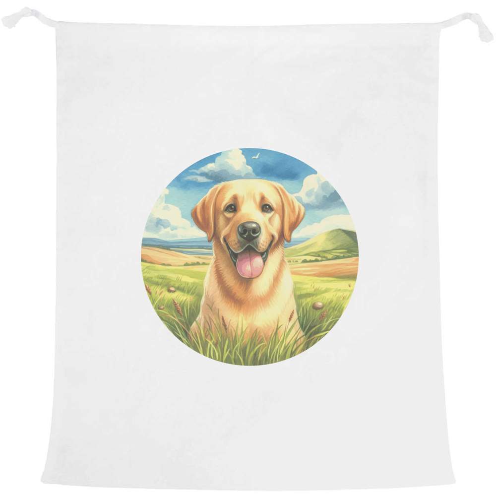 'Happy Golden Labrador' Laundry / Washing / Storage Bag (LB00039861)