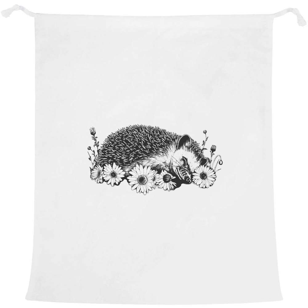 'Cute Hedgehog Sleeping with Flowers' Laundry / Washing / Storage Bag (LB00040932)