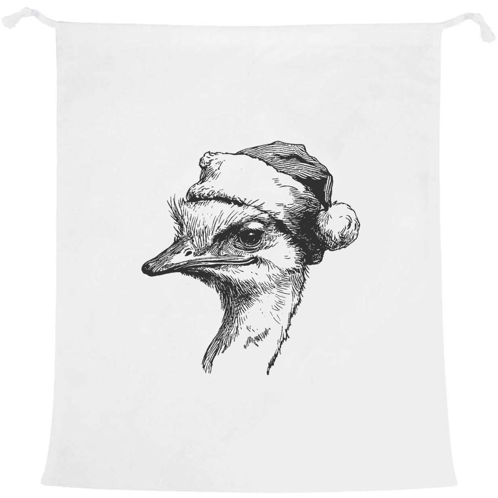 'Ostrich Wearing Santa Hat' Laundry / Washing / Storage Bag (LB00042434)