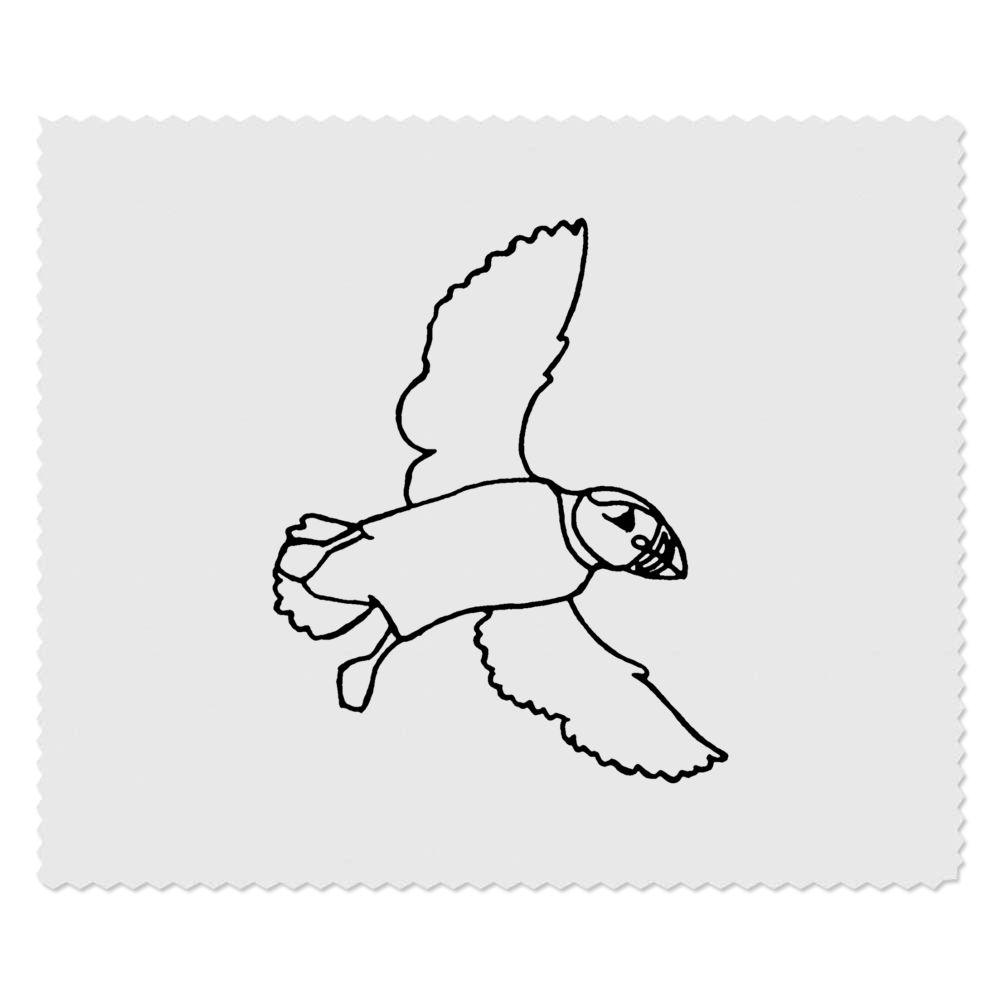 2 x 'Flying Puffin' Microfibre Lens / Glasses Cleaning Cloths (LC00003208)