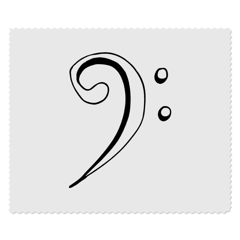 2 x 'Bass Clef' Microfibre Lens / Glasses Cleaning Cloths (LC00003776)