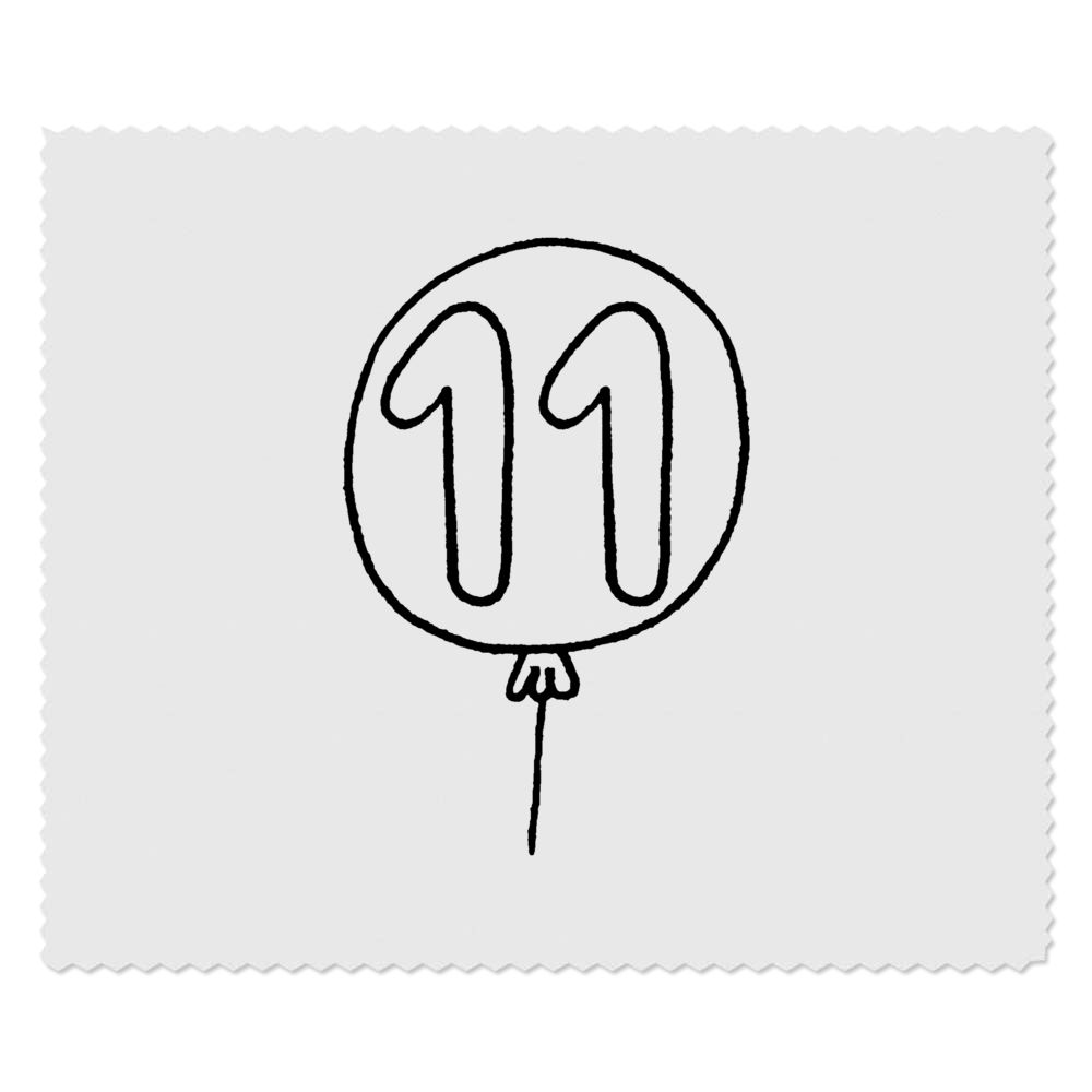 2 x 'Number 11 Balloon' Microfibre Lens / Glasses Cleaning Cloths (LC00004146)