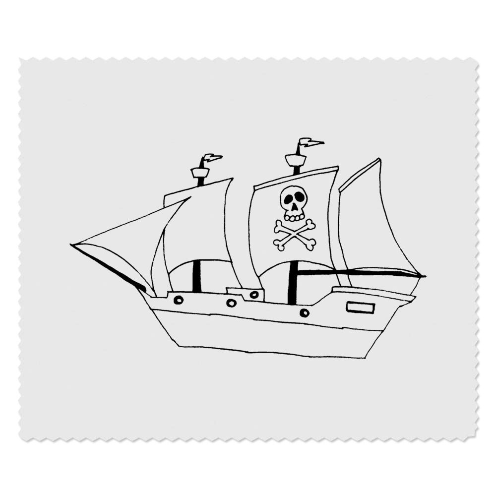 2 x 'Pirate Ship' Microfibre Lens / Glasses Cleaning Cloths (LC00004234)