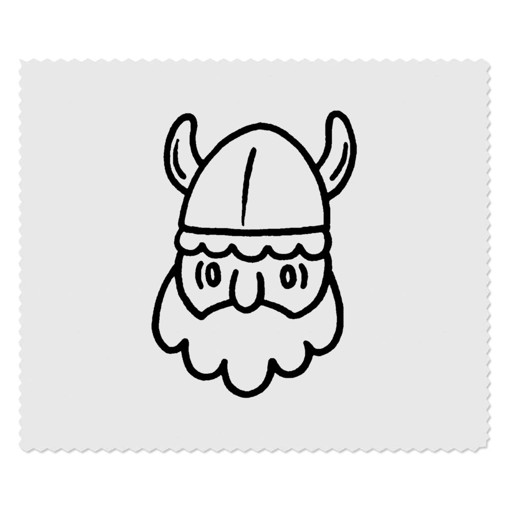 2 x 'Viking Head' Microfibre Lens / Glasses Cleaning Cloths (LC00004730)