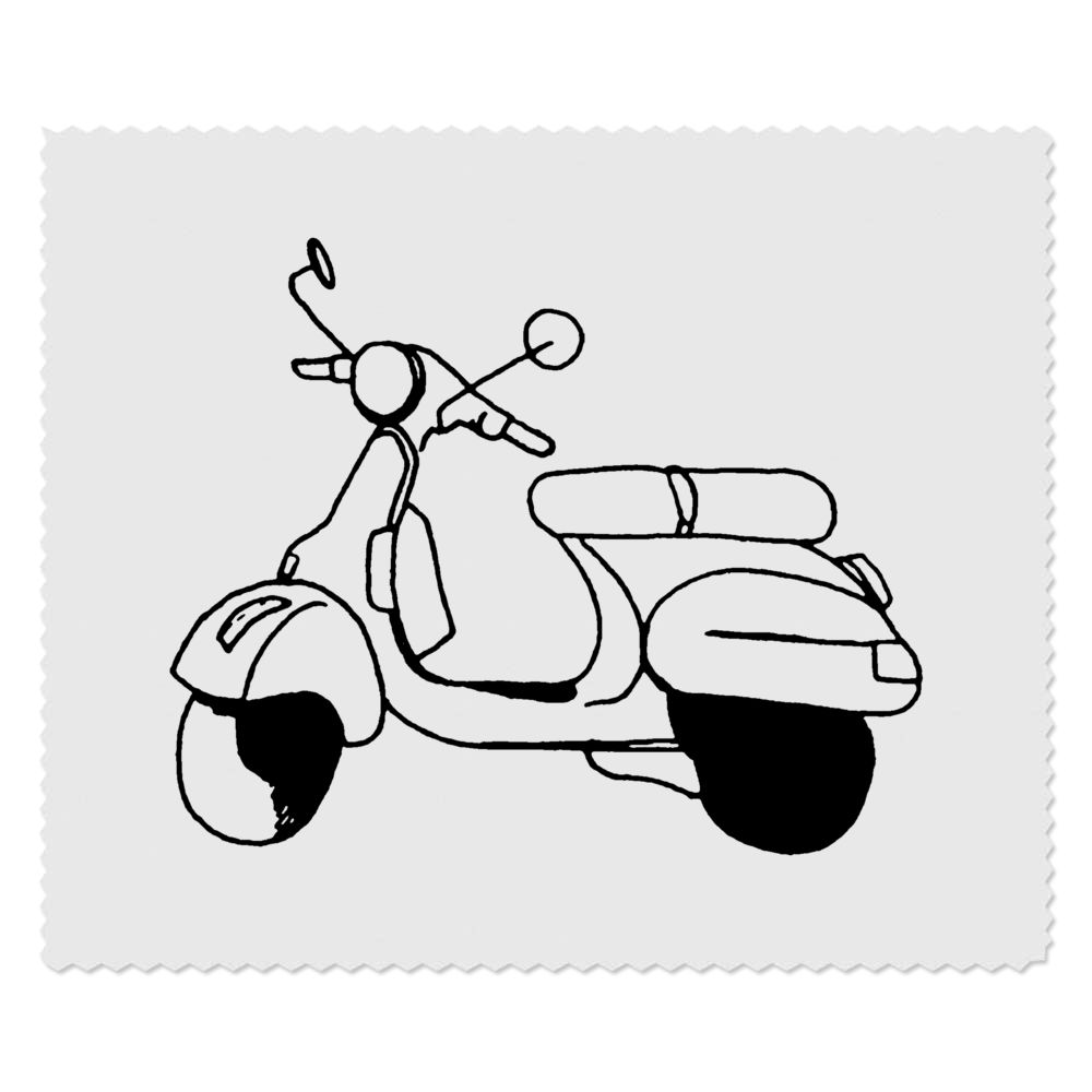 2 x 'Moped Scooter' Microfibre Lens / Glasses Cleaning Cloths (LC00004978)