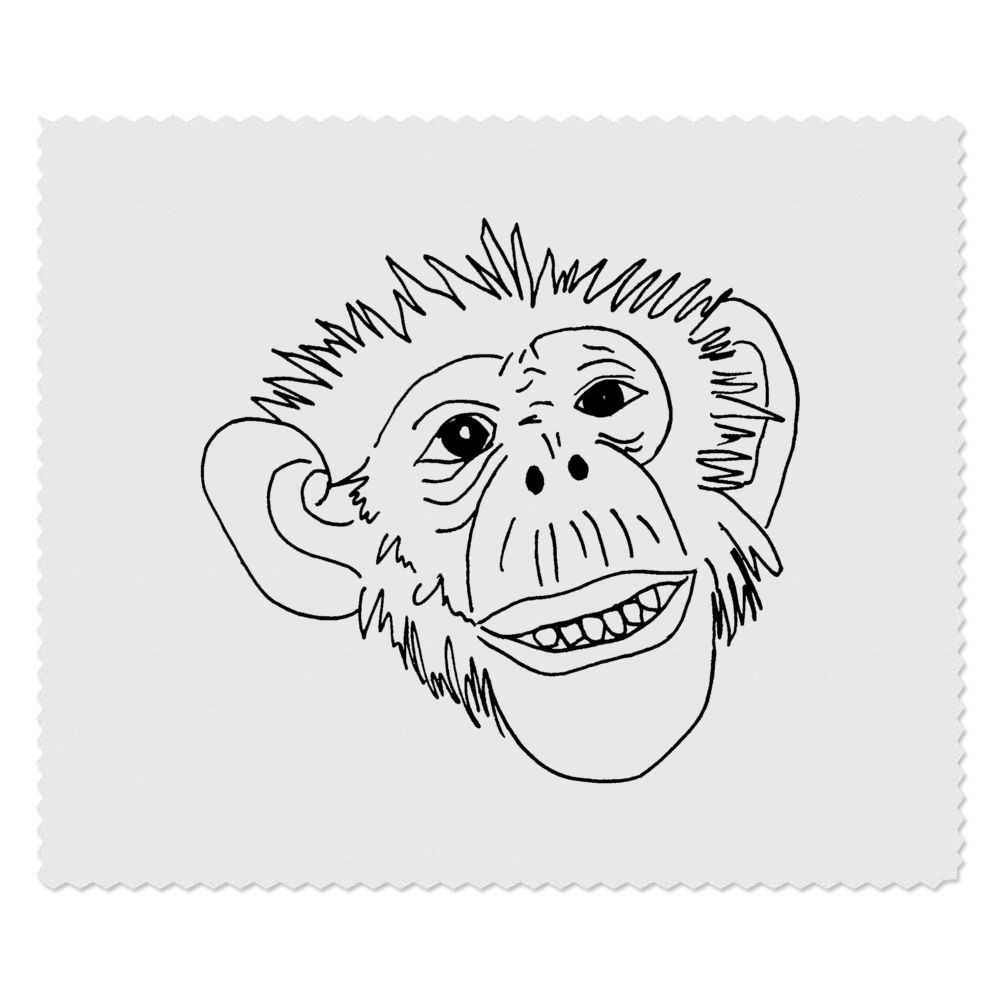 2 x 'Monkey Face' Microfibre Lens / Glasses Cleaning Cloths (LC00007281)