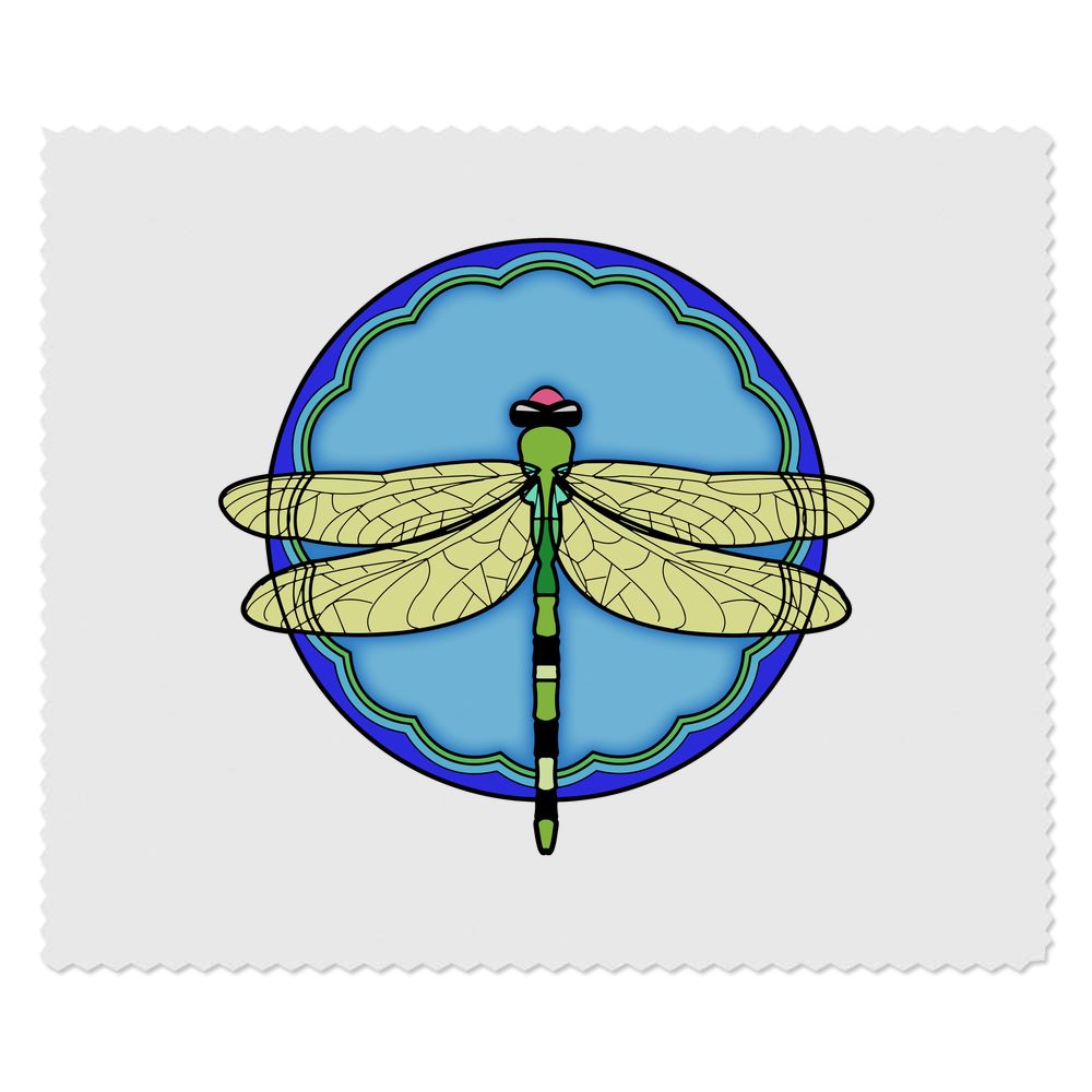 2 x 'Dragonfly Motif' Microfibre Lens / Glasses Cleaning Cloths (LC00007297)