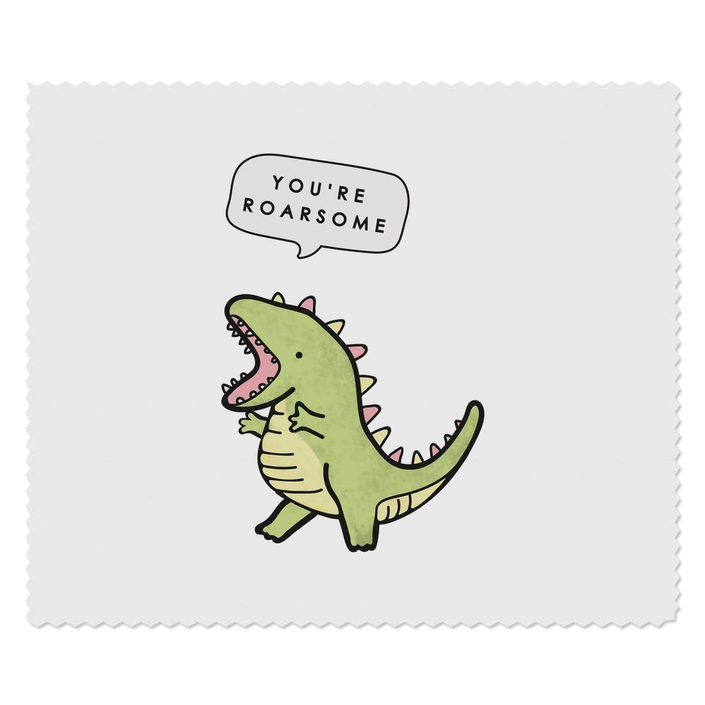 2 x 'Roarsome Dinosaur' Microfibre Lens / Glasses Cleaning Cloths (LC00010922)