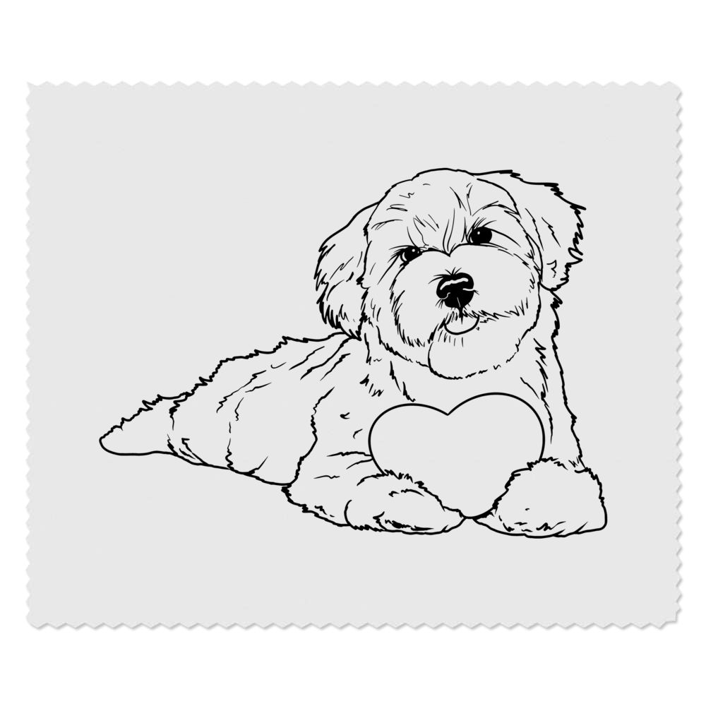 2 x 'Love Heart Havanese' Microfibre Lens / Glasses Cleaning Cloths (LC00013795)