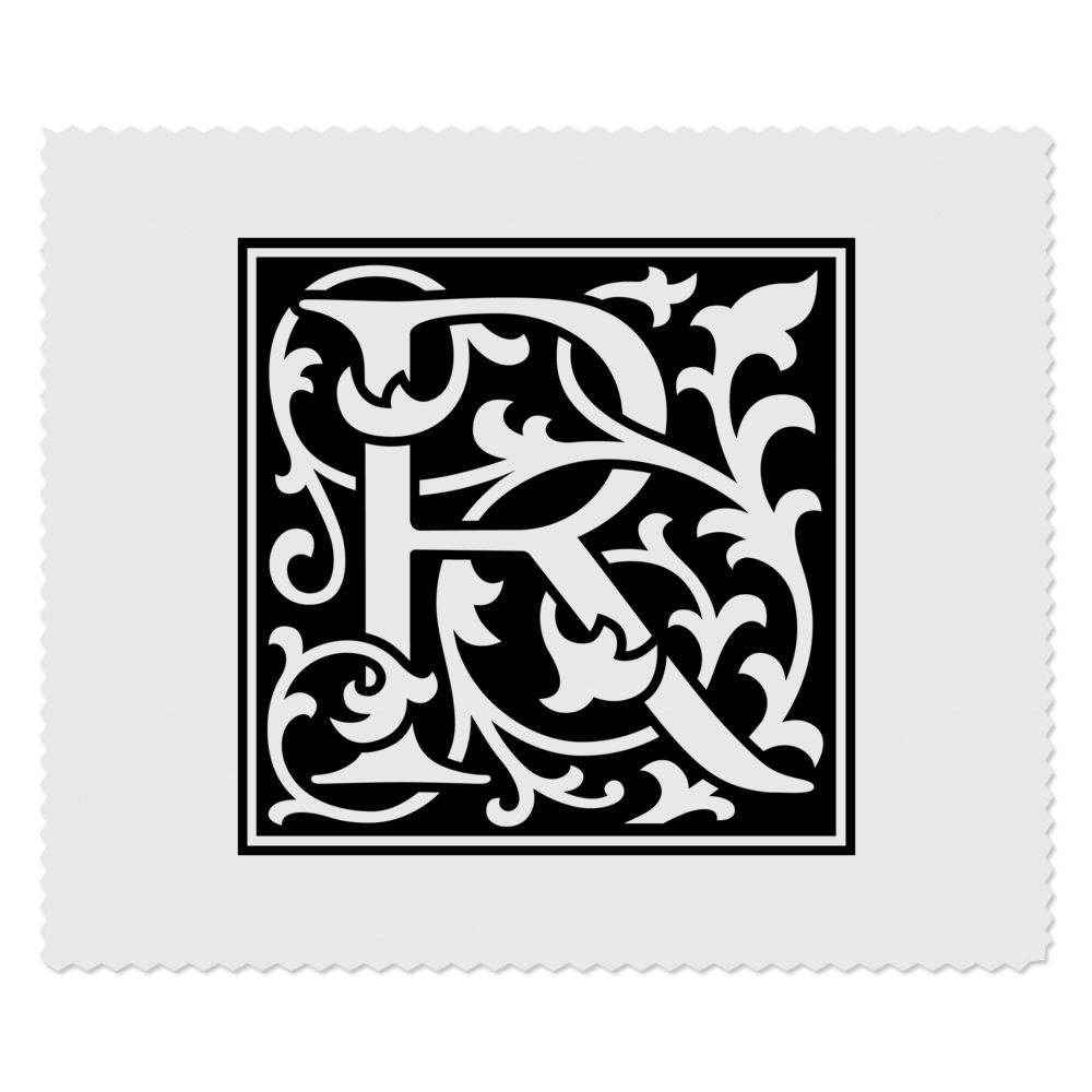 2 x 'Decorative Letter R' Microfibre Lens / Glasses Cleaning Cloths (LC00013880)