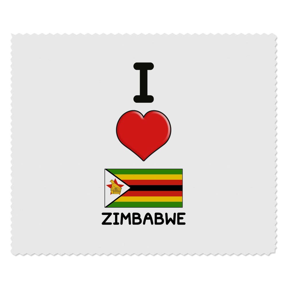 2 x 'I Love Zimbabwe' Microfibre Lens / Glasses Cleaning Cloths (LC00014457)