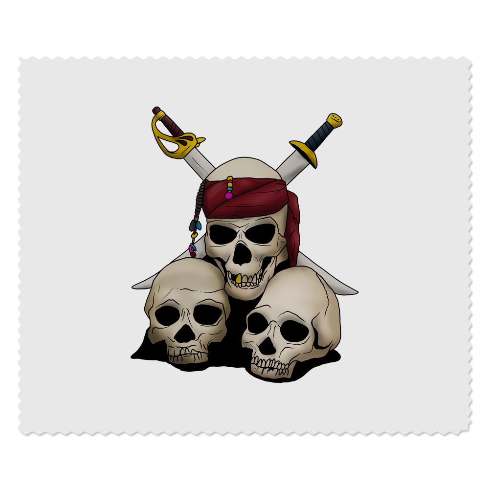 2 x 'Pirate Skulls' Microfibre Lens / Glasses Cleaning Cloths (LC00014936)