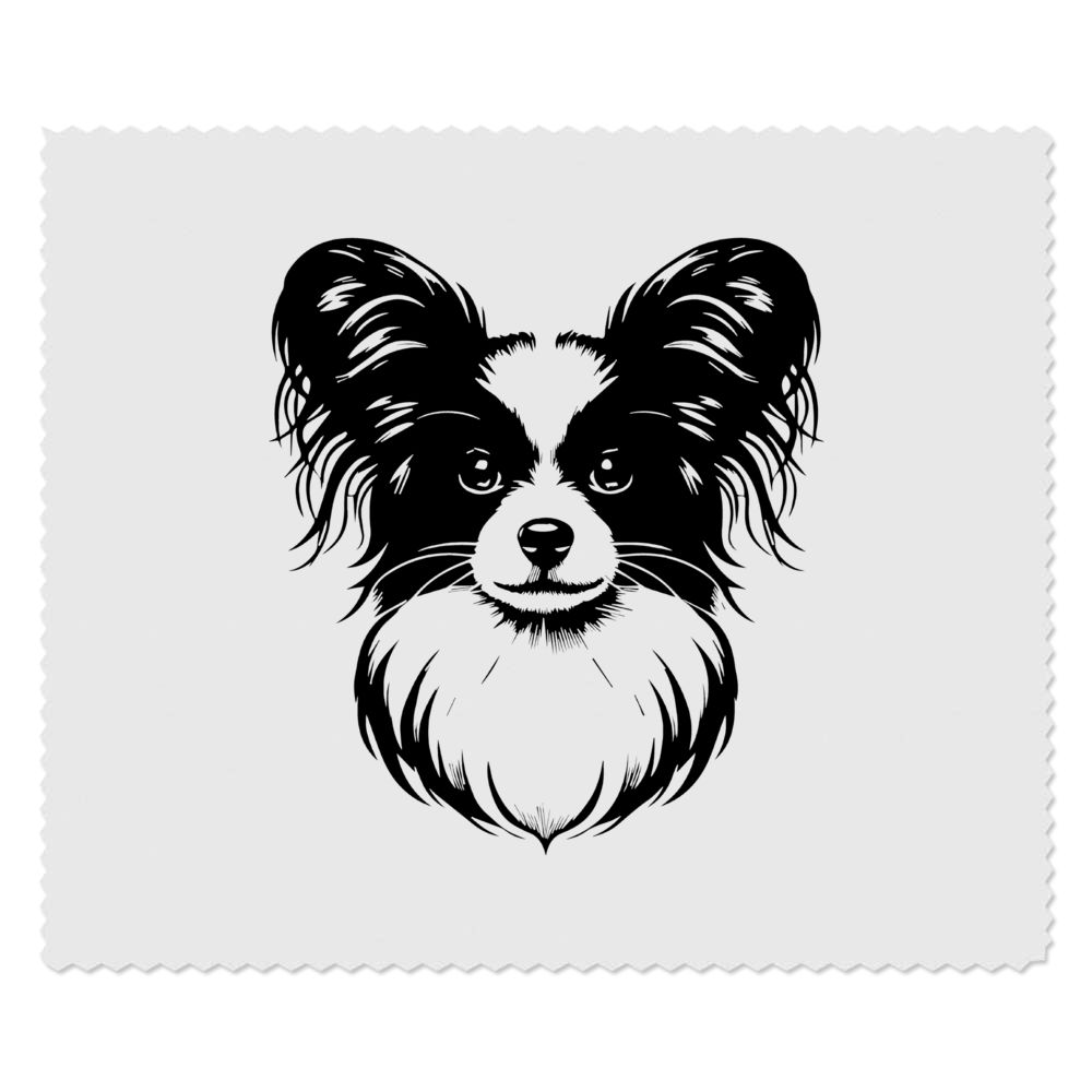 2 x 'Papillon Dog' Microfibre Lens / Glasses Cleaning Cloths (LC00028772)