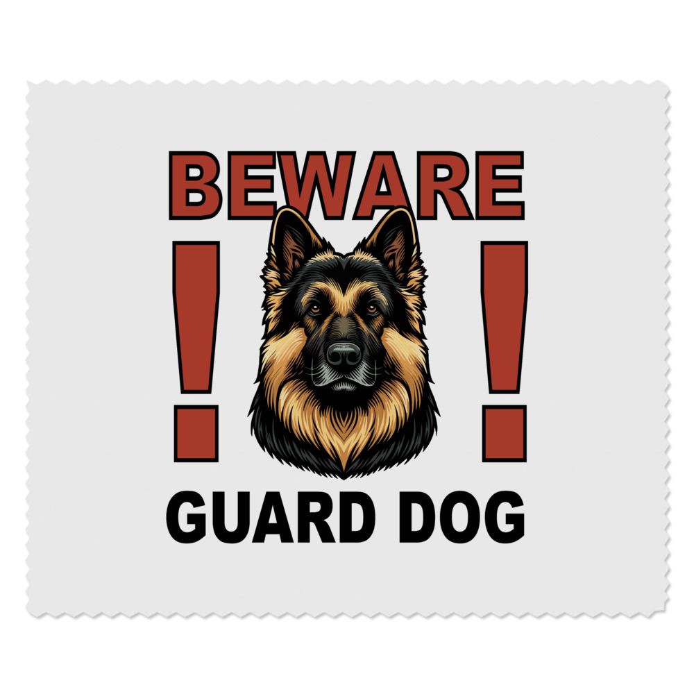 2 x 'Beware Guard Dog' Microfibre Lens / Glasses Cleaning Cloths (LC00028911)