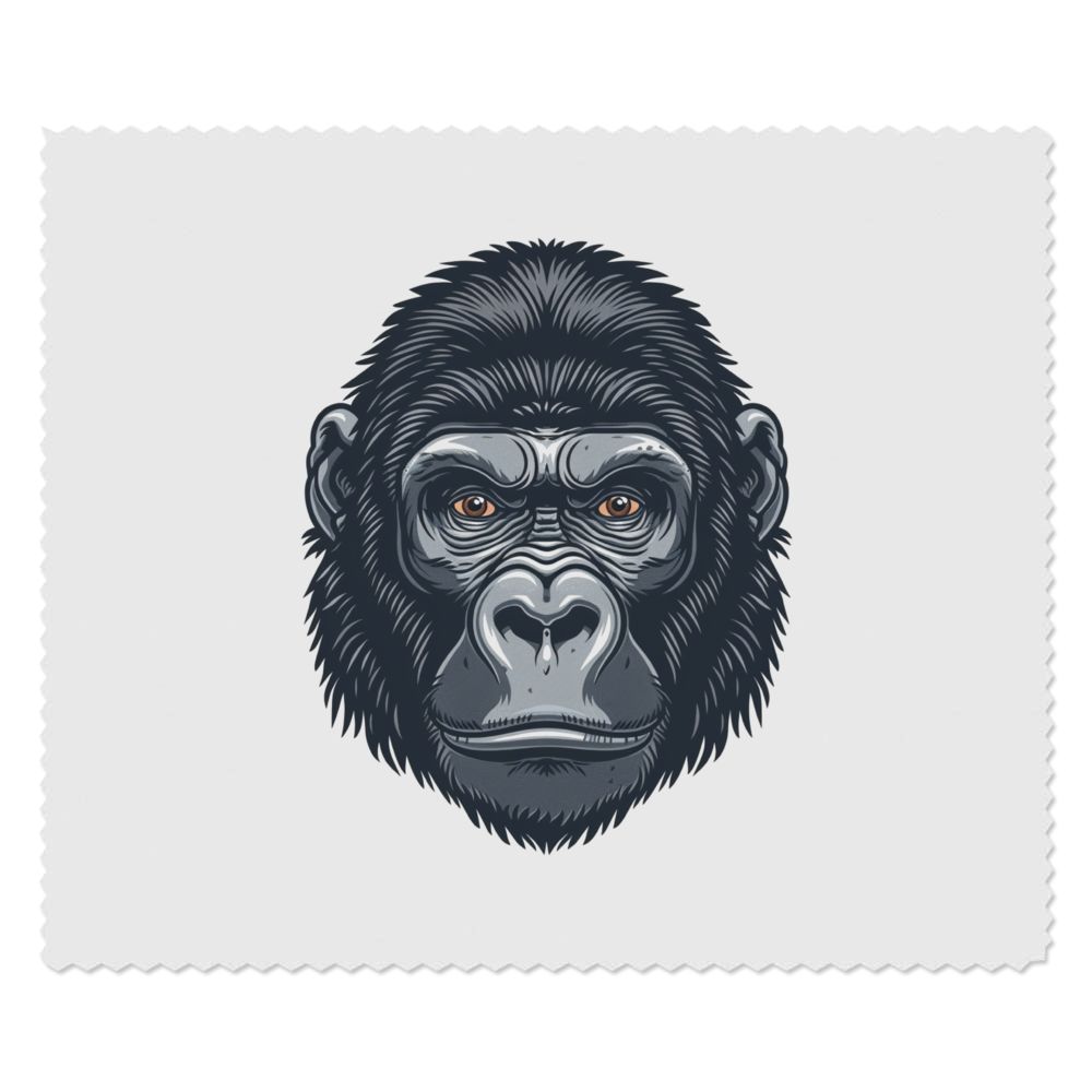 2 x 'Gorilla Head' Microfibre Lens / Glasses Cleaning Cloths (LC00029403)