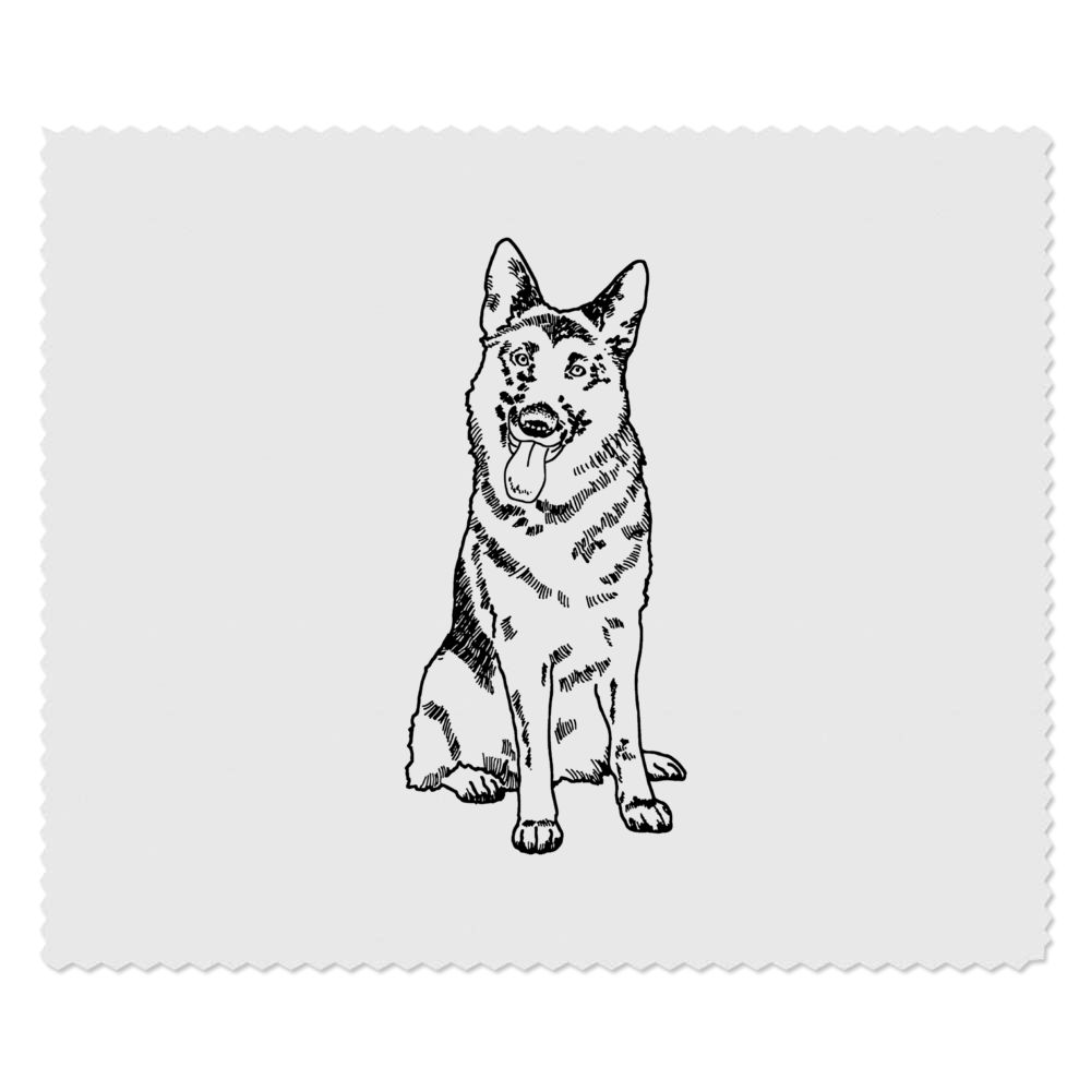 2 x 'German Shepherd Dog' Microfibre Lens / Glasses Cleaning Cloths (LC00029590)