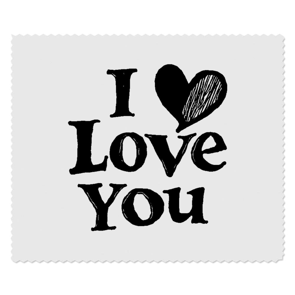 2 x 'I Love You with Heart' Microfibre Lens / Glasses Cleaning Cloths (LC00030640)