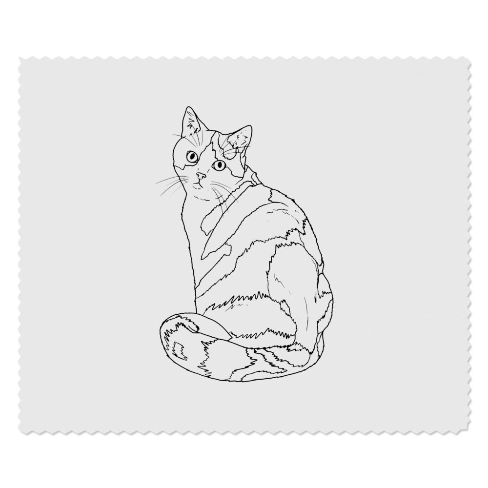 2 x 'Curious Calico Cat' Microfibre Lens / Glasses Cleaning Cloths (LC00031136)