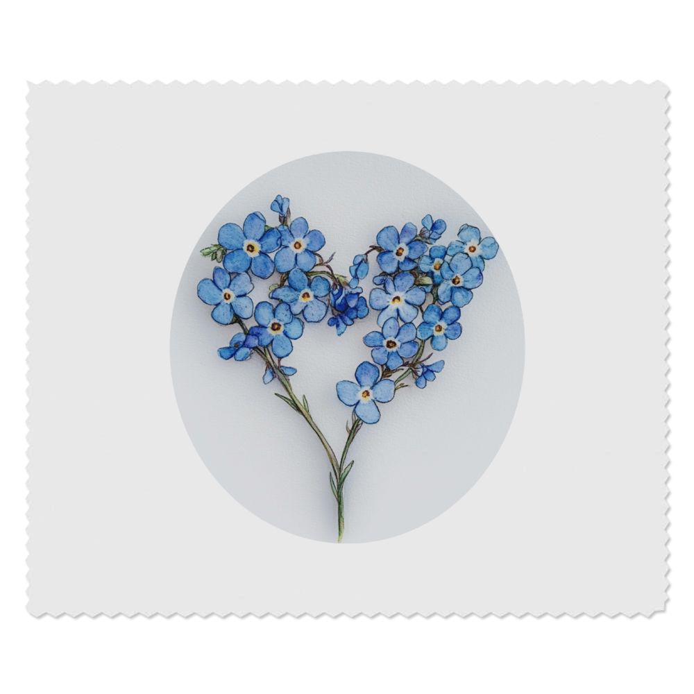 2 x 'Sprig of Forget Me Nots' Microfibre Lens / Glasses Cleaning Cloths (LC00031343)