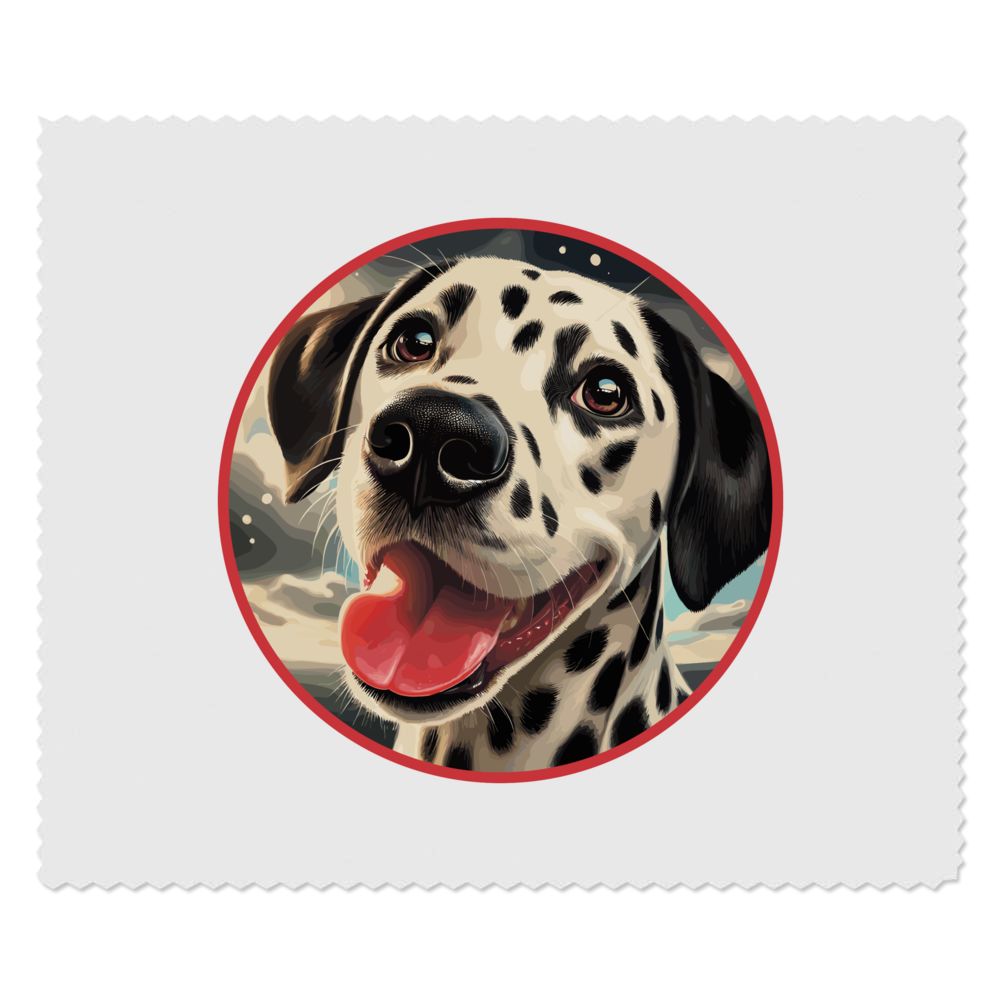 2 x 'Smiling Dalmation Dog' Microfibre Lens / Glasses Cleaning Cloths (LC00031681)