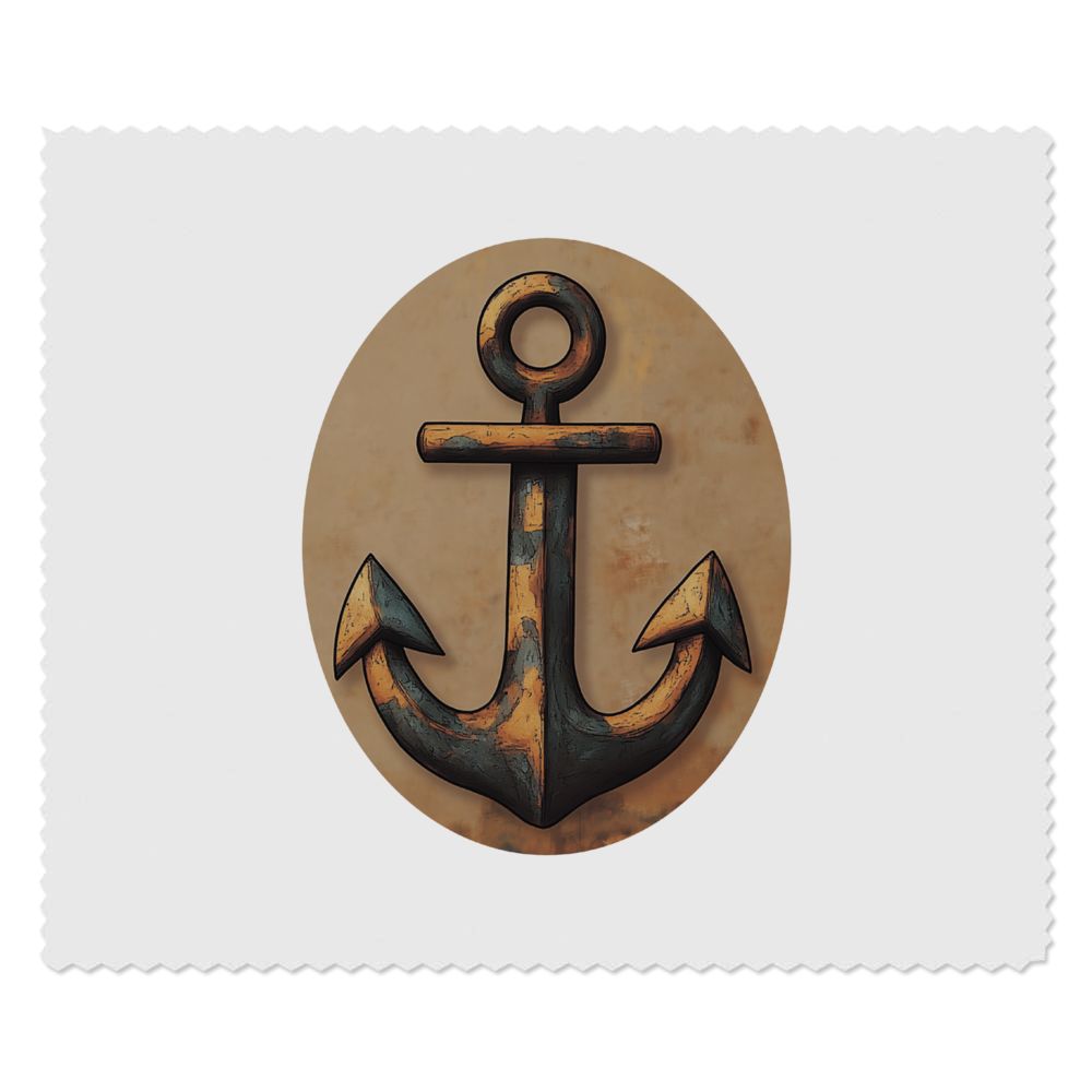 2 x 'Ship Anchor' Microfibre Lens / Glasses Cleaning Cloths (LC00031902)