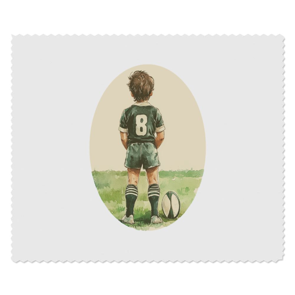 2 x 'Boy with Rugby Ball' Microfibre Lens / Glasses Cleaning Cloths (LC00032119)