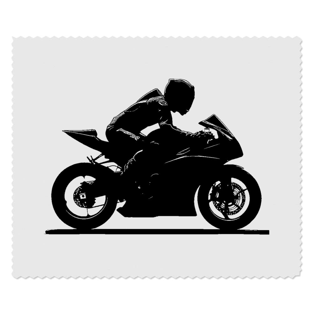 2 x 'Man on Sport Motorcycle' Microfibre Lens / Glasses Cleaning Cloths (LC00032500)
