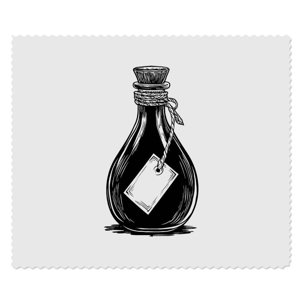 2 x 'Vintage Potion Bottle with Tag ' Microfibre Lens / Glasses Cleaning Cloths (LC00032673)