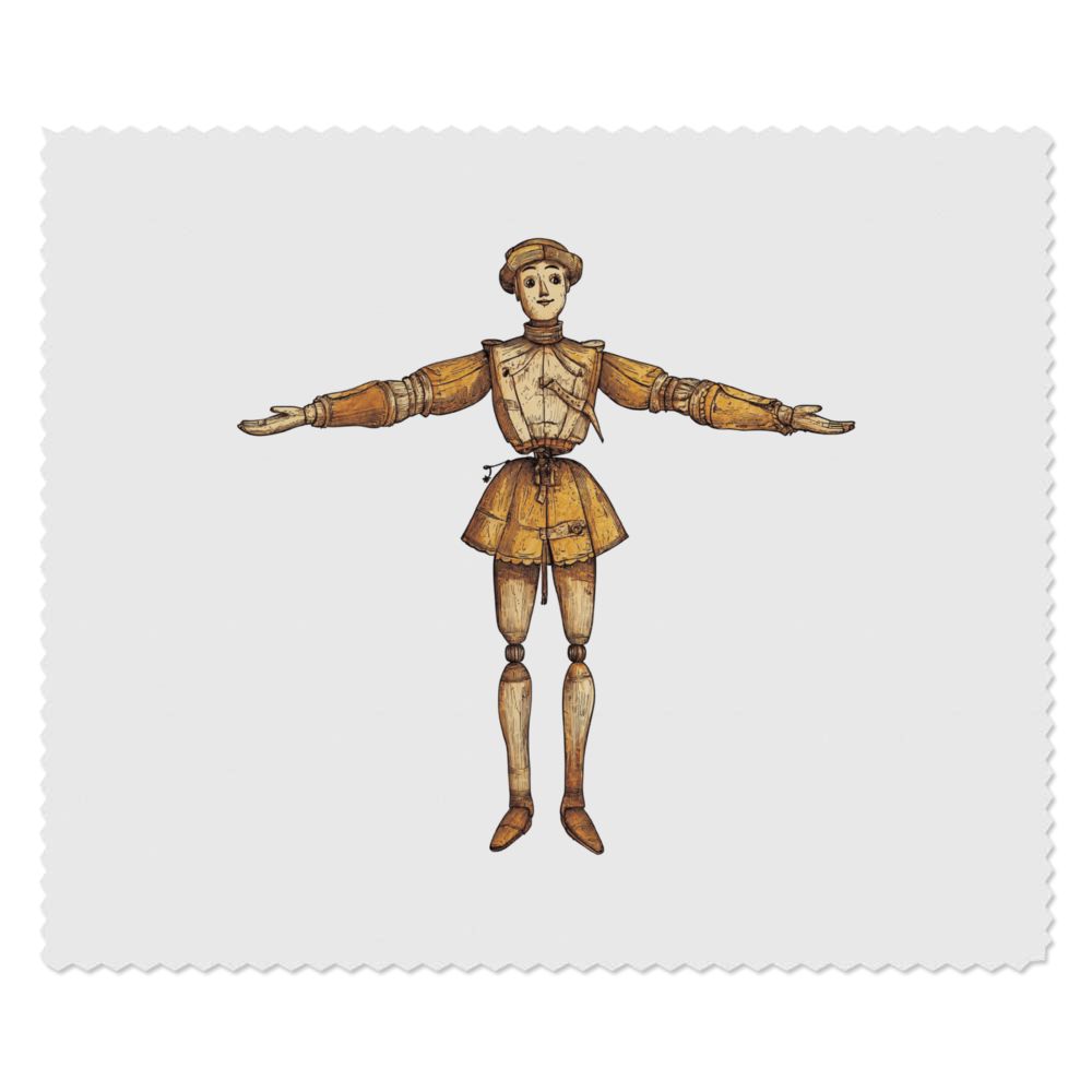 2 x 'Vintage Wooden Puppet' Microfibre Lens / Glasses Cleaning Cloths (LC00032733)