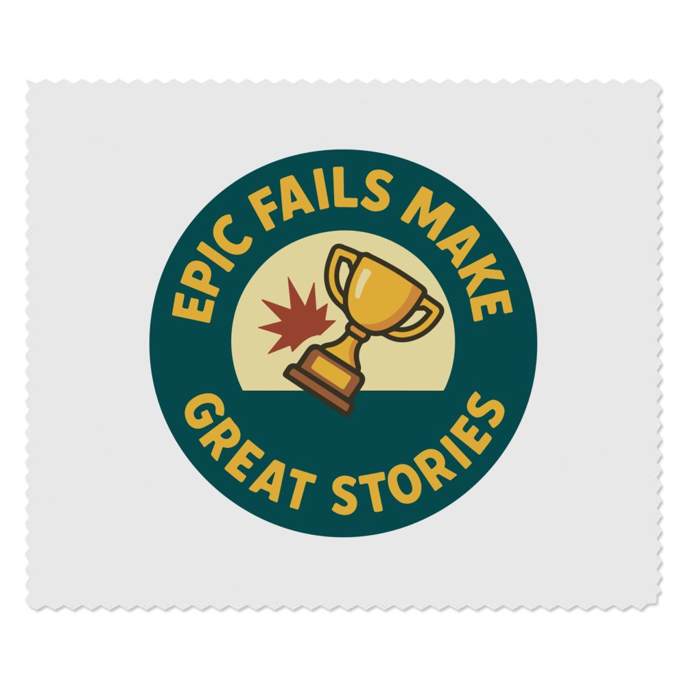 2 x 'Epic Fails Make Great Stories' Microfibre Lens / Glasses Cleaning Cloths (LC00033723)